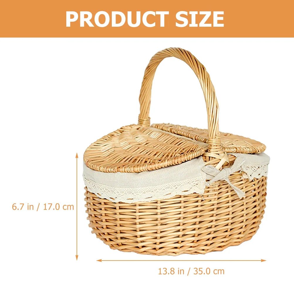 wicker storage basket for fruit and snacks