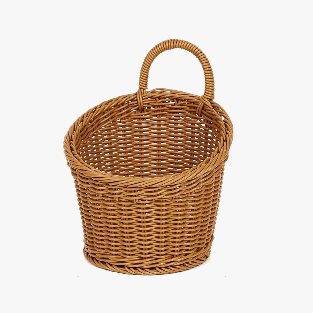 handwoven rattan storage basket for fruits vegetables and flowers