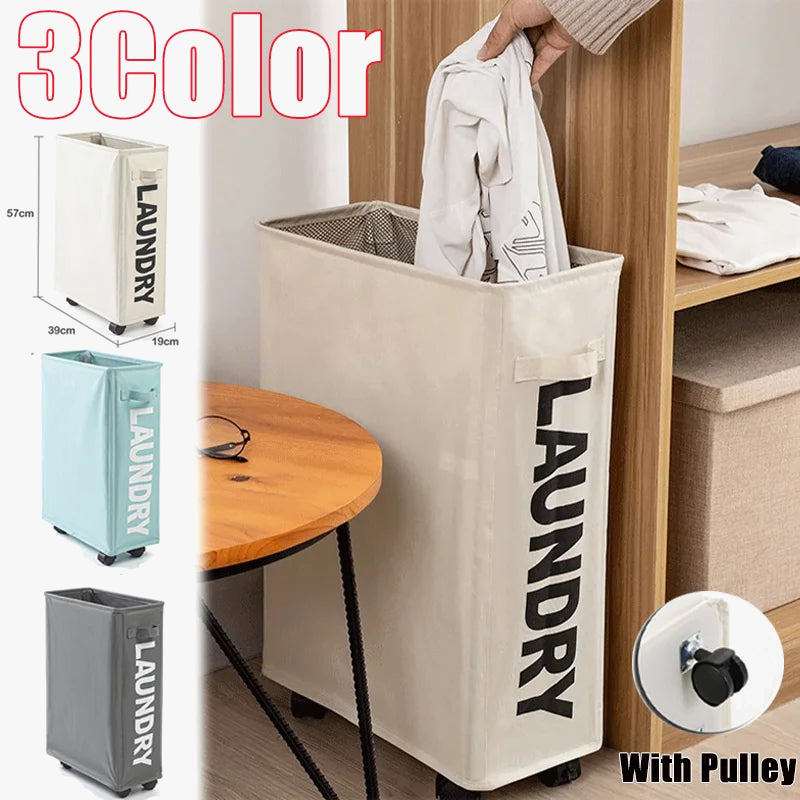 foldable laundry basket with wheels for various storage