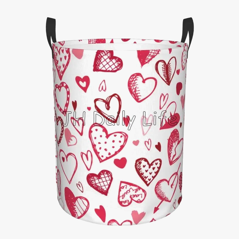 foldable love hearts laundry basket for storage