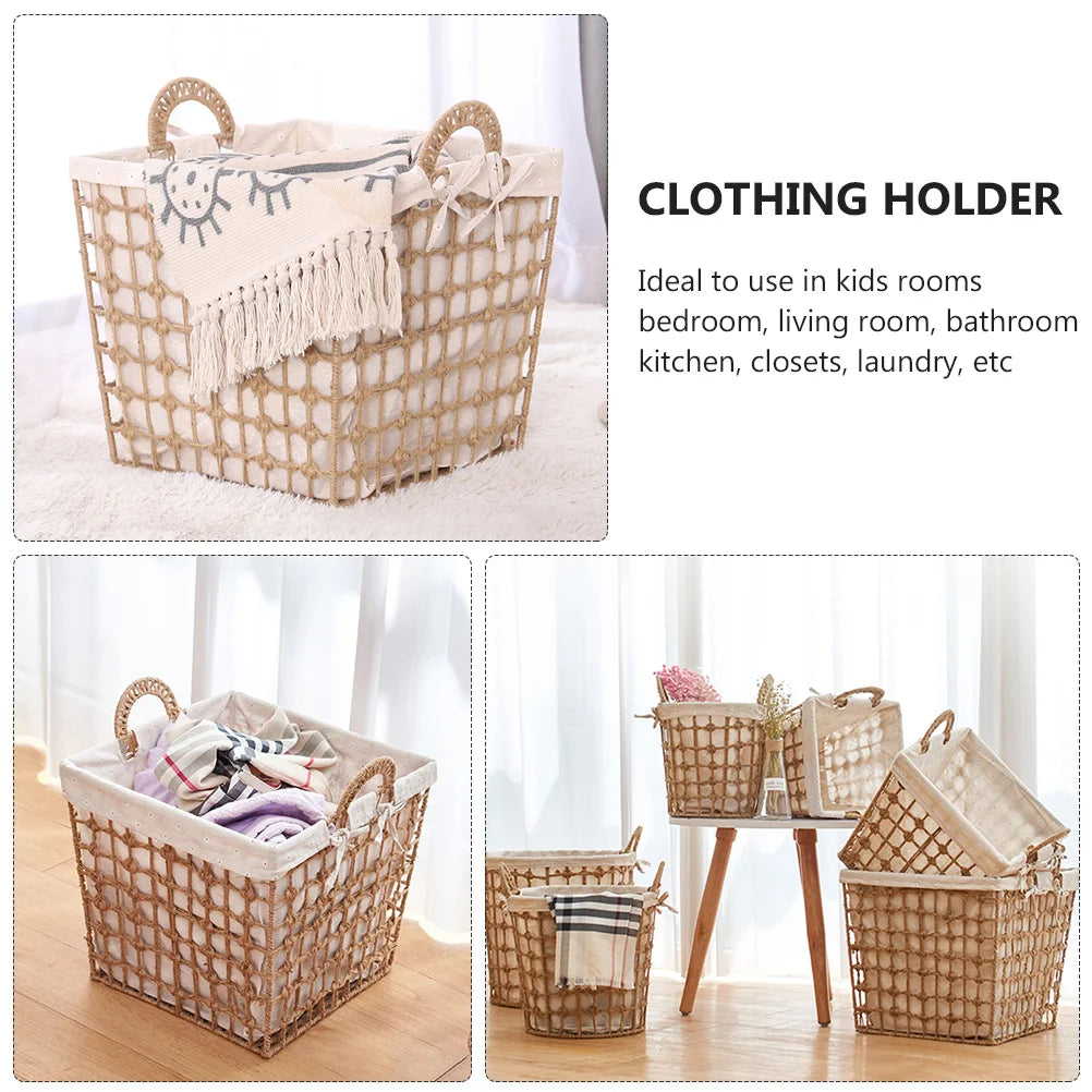 portable and versatile woven laundry basket for storage