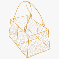 Metal hand basket for weddings with decorative handle