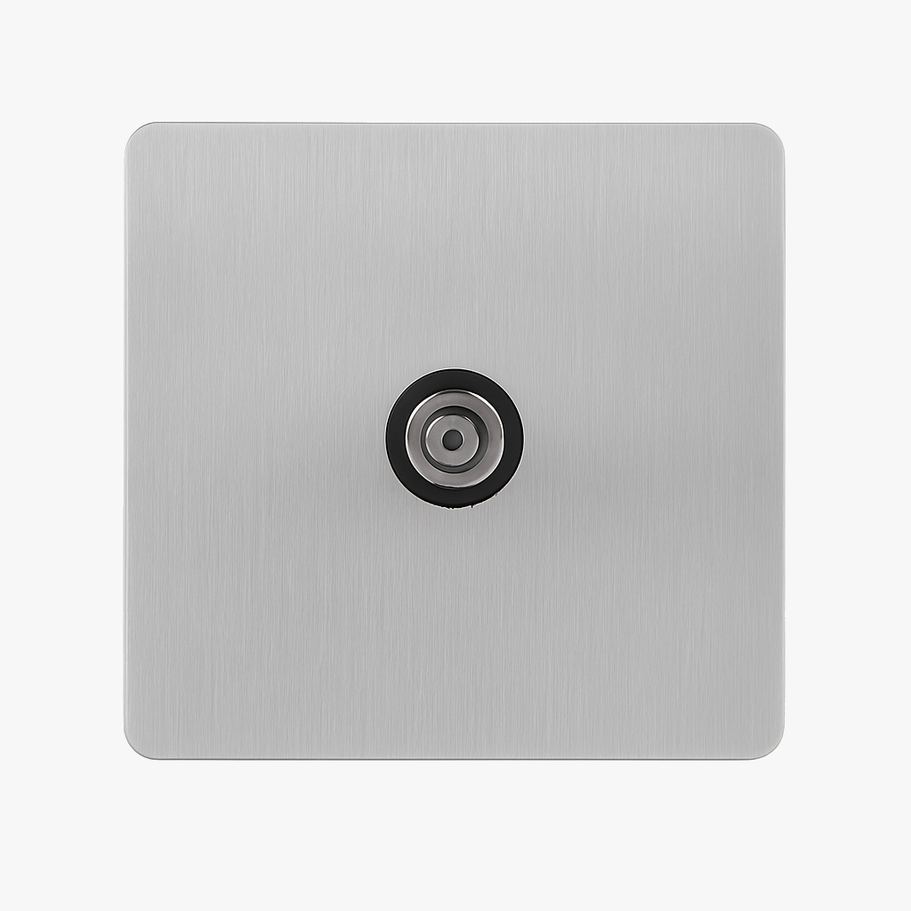 Metal double socket vintage switch panel with USB