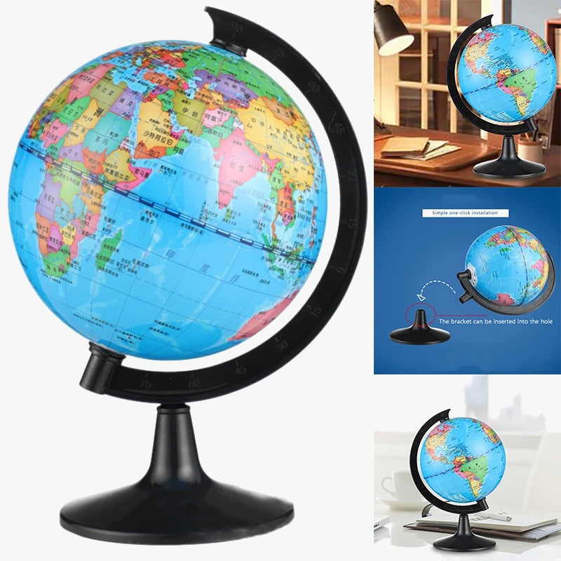 small rotating globe for learning geography