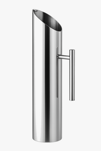 Modern stainless steel water jug with insulated handle and spout guard