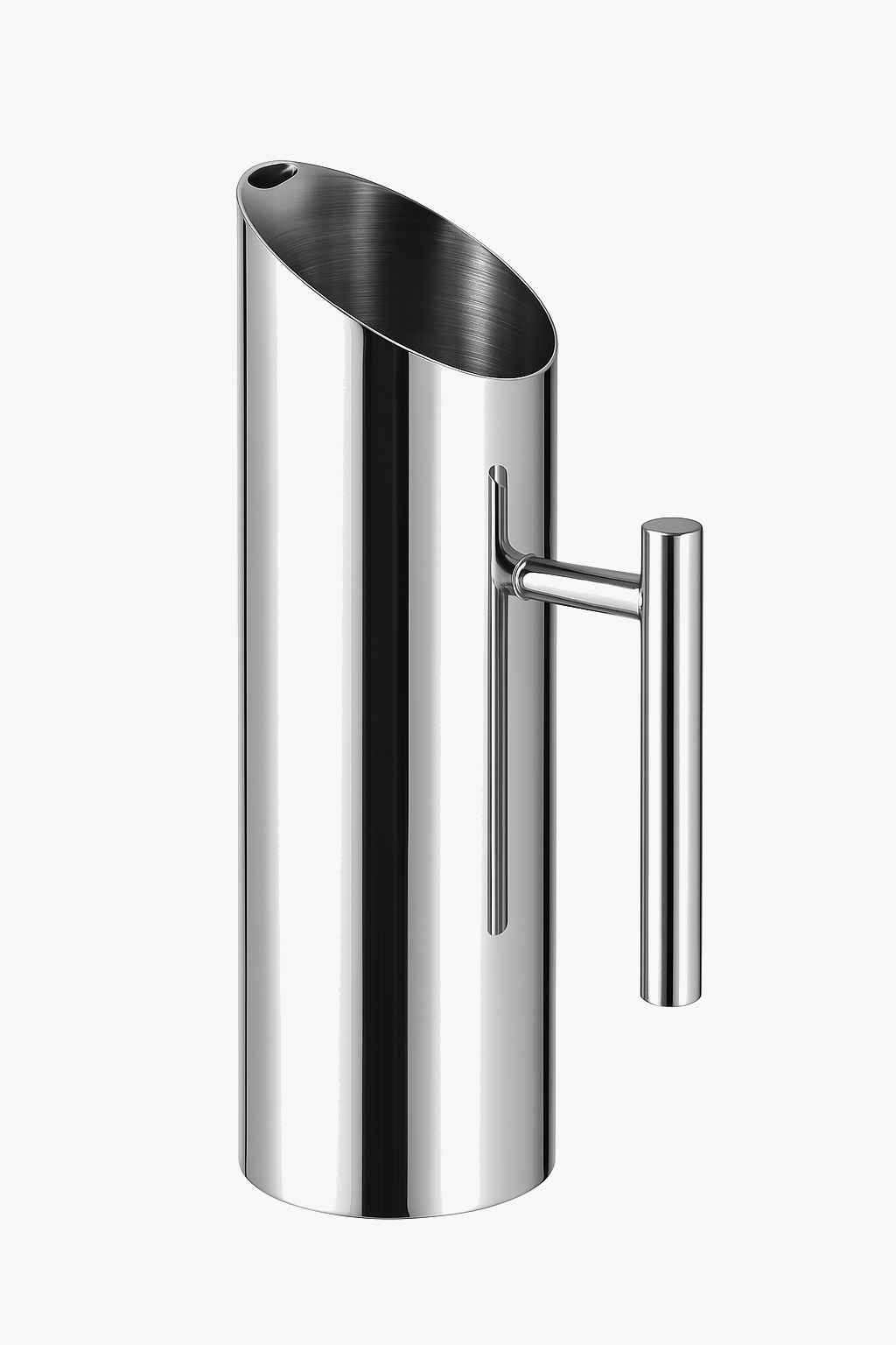 Modern stainless steel water jug with insulated handle and spout guard