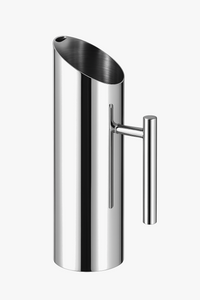 Modern stainless steel water jug with insulated handle and spout guard