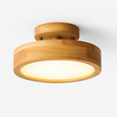 Solid wood circular ceiling light