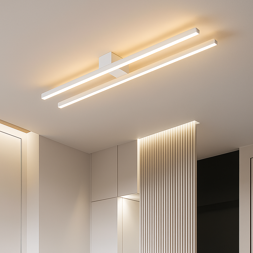 Industrial design LED ceiling light with Warren light bar - vue 3 sur 9