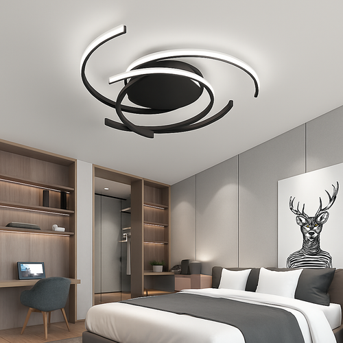 LED designer ceiling light with intertwined semi-circles Dilia - vue 4 sur 6
