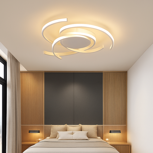 LED designer ceiling light with intertwined semi-circles Dilia - vue 6 sur 6