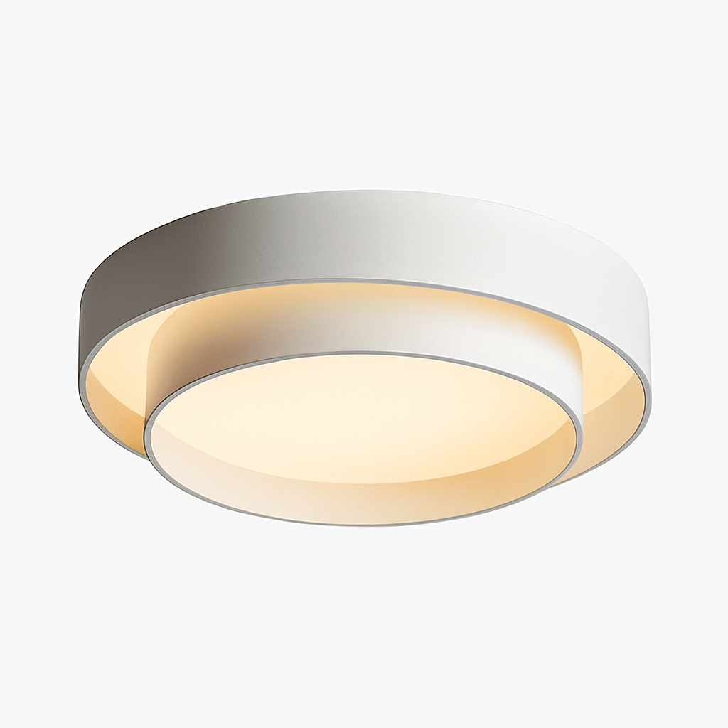 Designer LED ceiling light with double rounded shade Isaiah