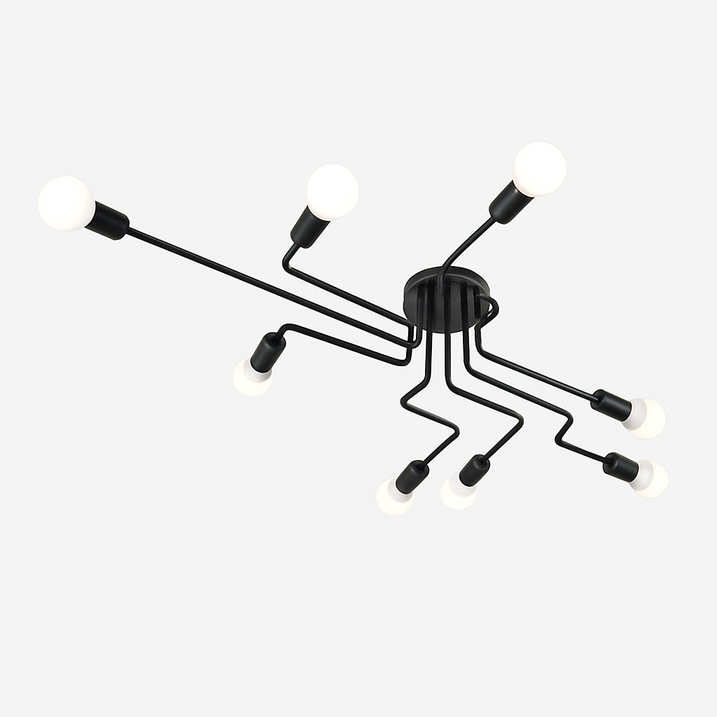 Designer LED ceiling light with multiple arms
