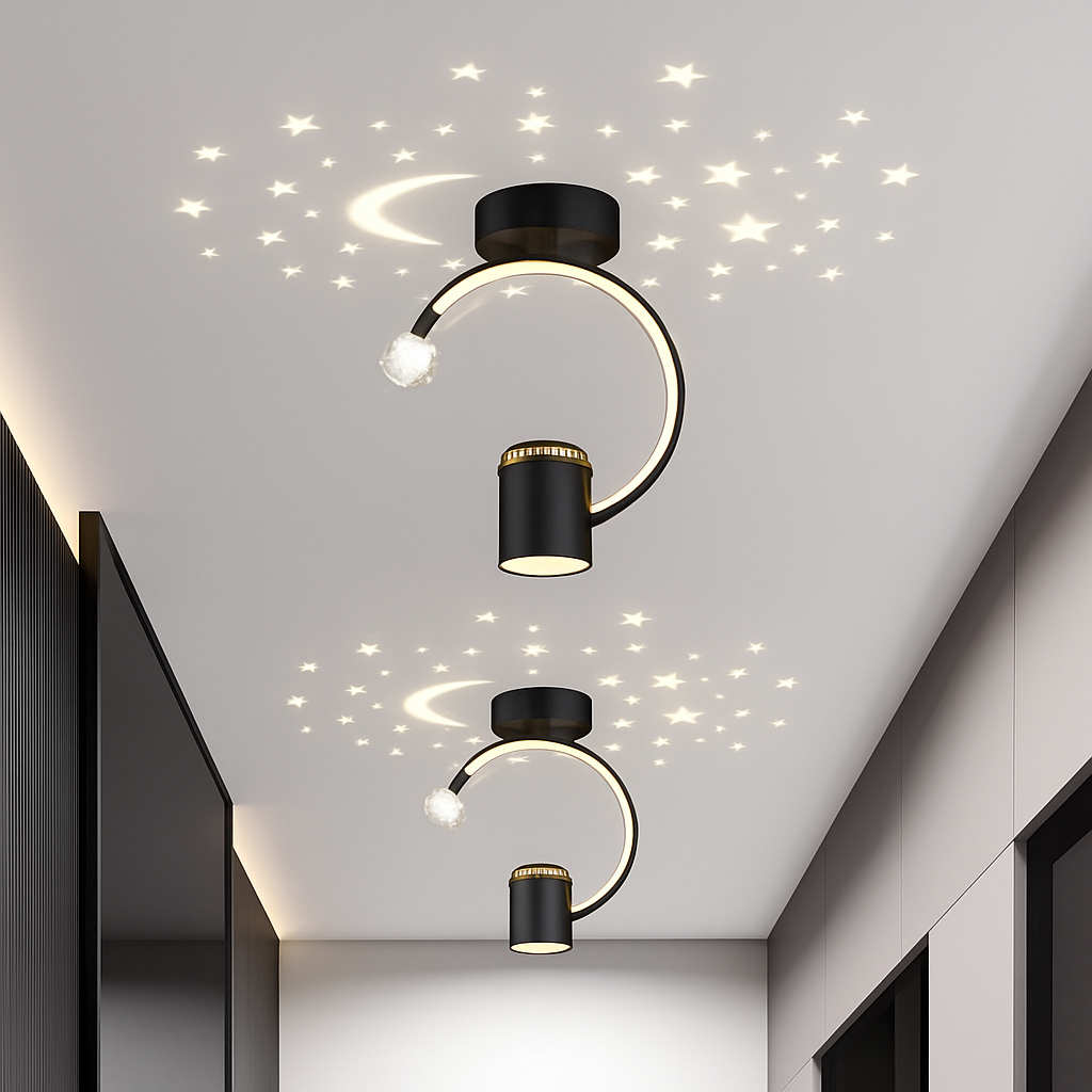 Design LED ceiling light with star projection