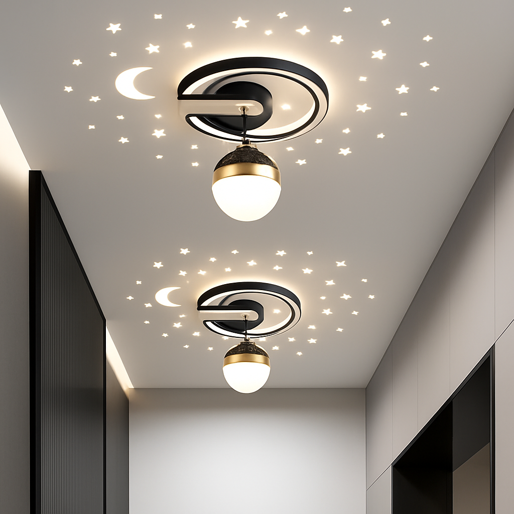 Design LED ceiling light with star projection