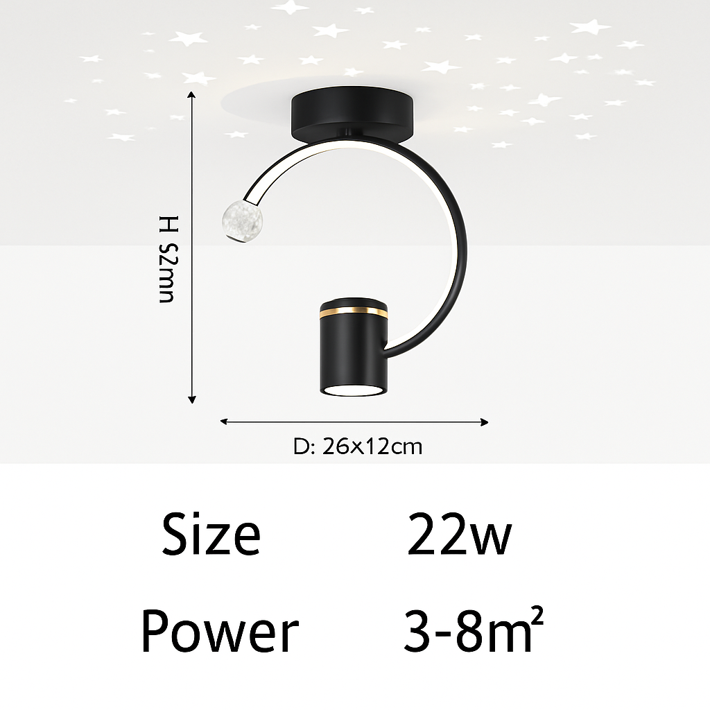 Design LED ceiling light with star projection