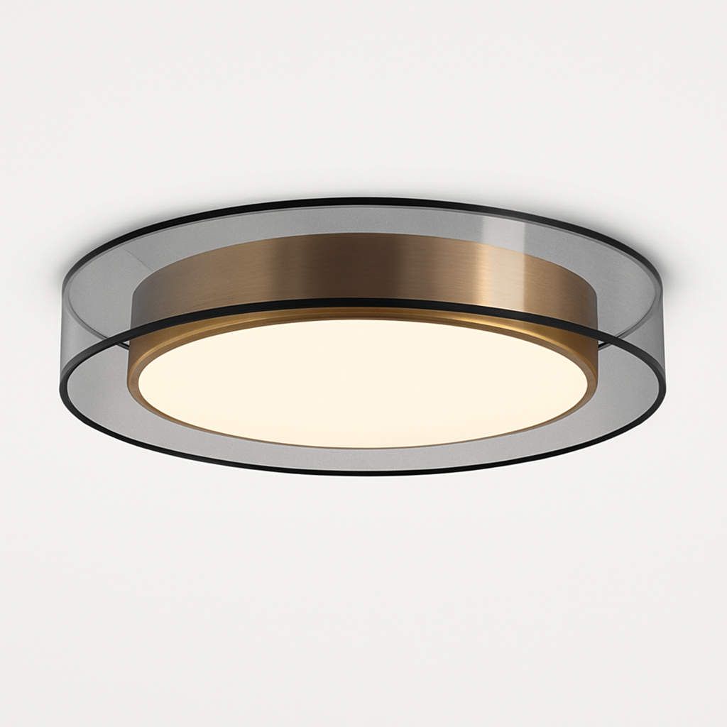 Modern gold LED ceiling light with disc loft design
