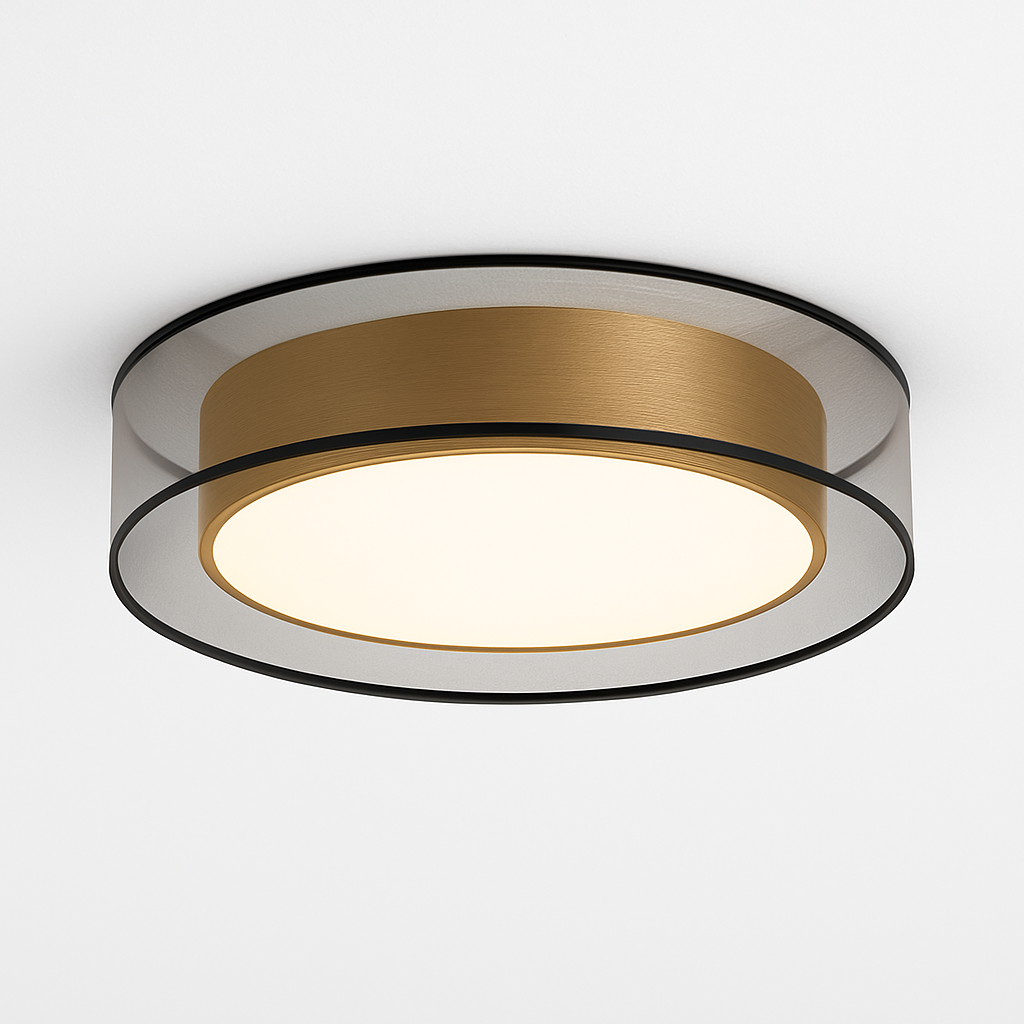 Modern gold LED ceiling light with disc loft design