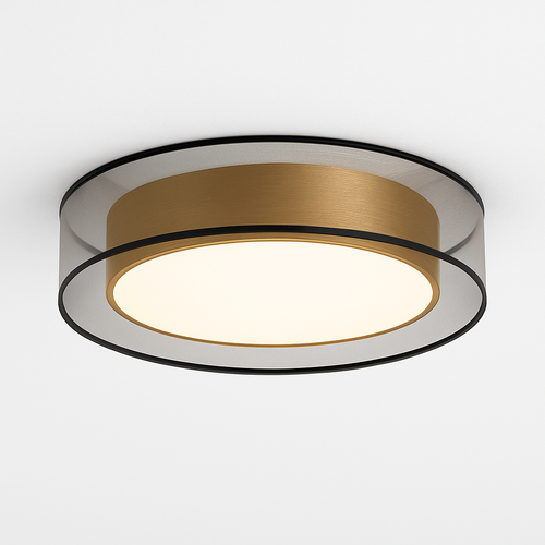 Modern gold LED ceiling light with disc loft design