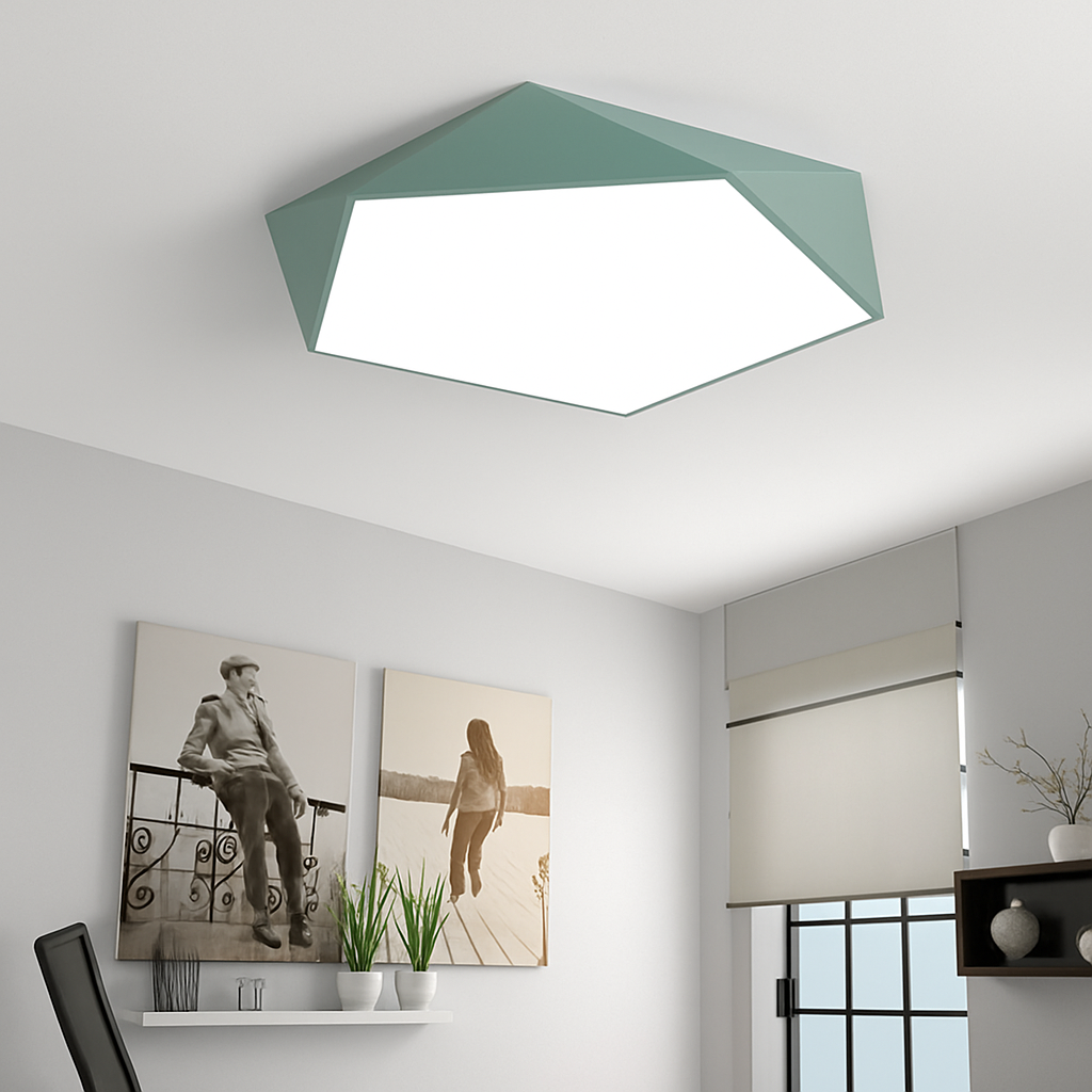 Colored geometric LED design ceiling light - vue 4 sur 7