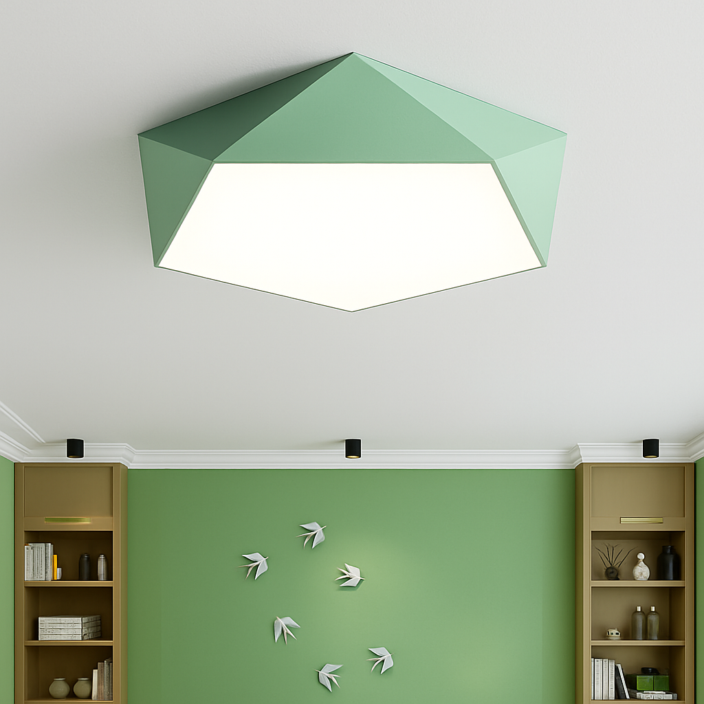 Colored geometric LED design ceiling light - vue 5 sur 7