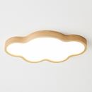 Cloud-shaped wooden LED ceiling light