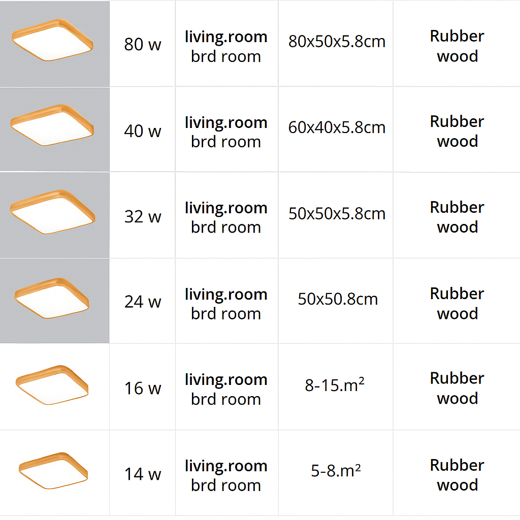 Wooden LED ceiling light (various shapes) - vue 12 sur 15
