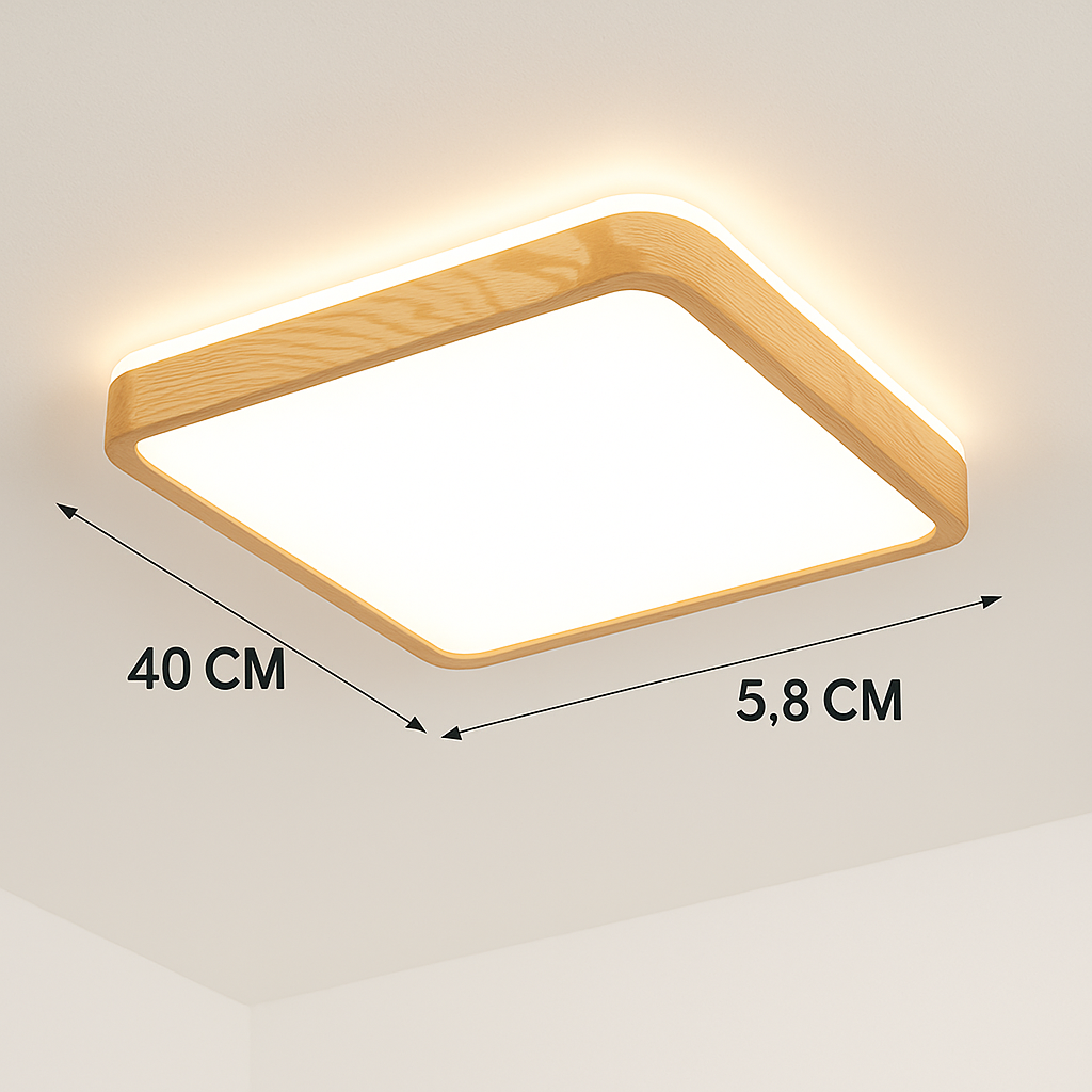 Wooden LED ceiling light (various shapes)