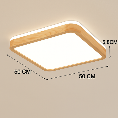 Wooden LED ceiling light (various shapes) - vue 8 sur 15