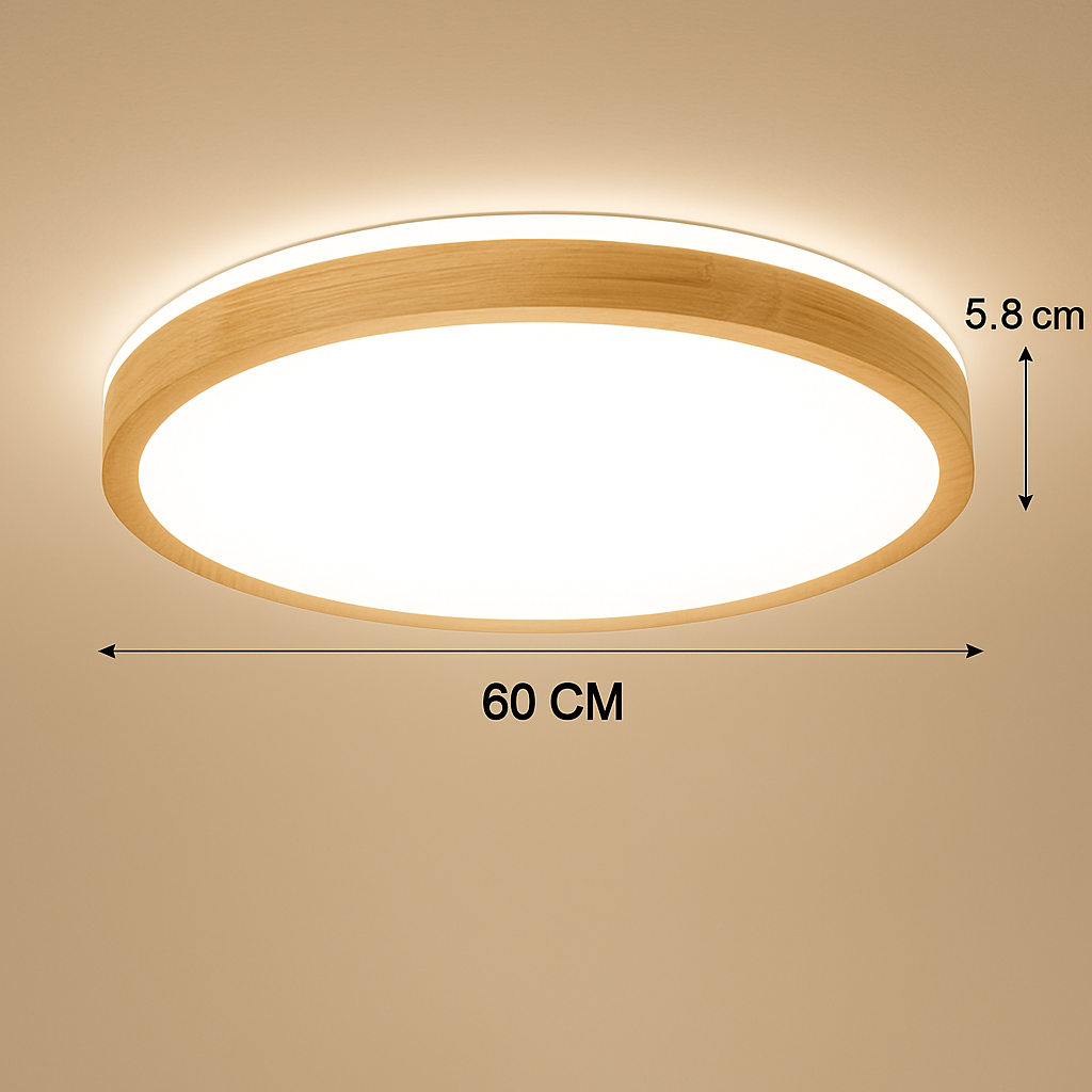 Wooden LED ceiling light (various shapes) - vue 9 sur 15