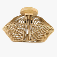 Rattan and wicker ceiling light