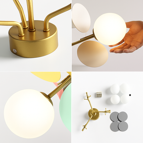 Modern glass ceiling light for contemporary interiors - vue 7 sur 18