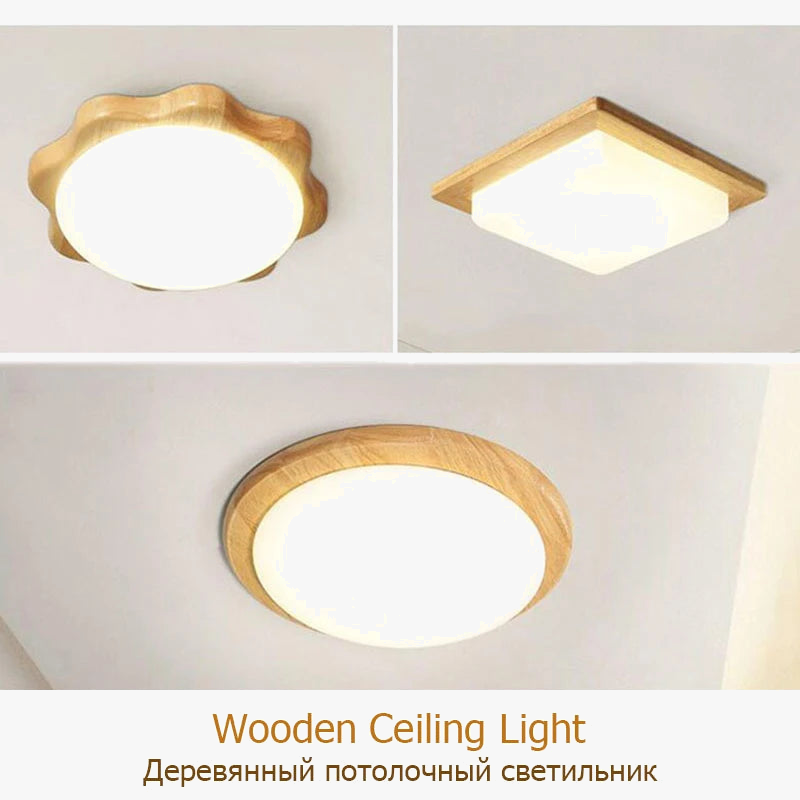 Modern wood grain ceiling light for home decor