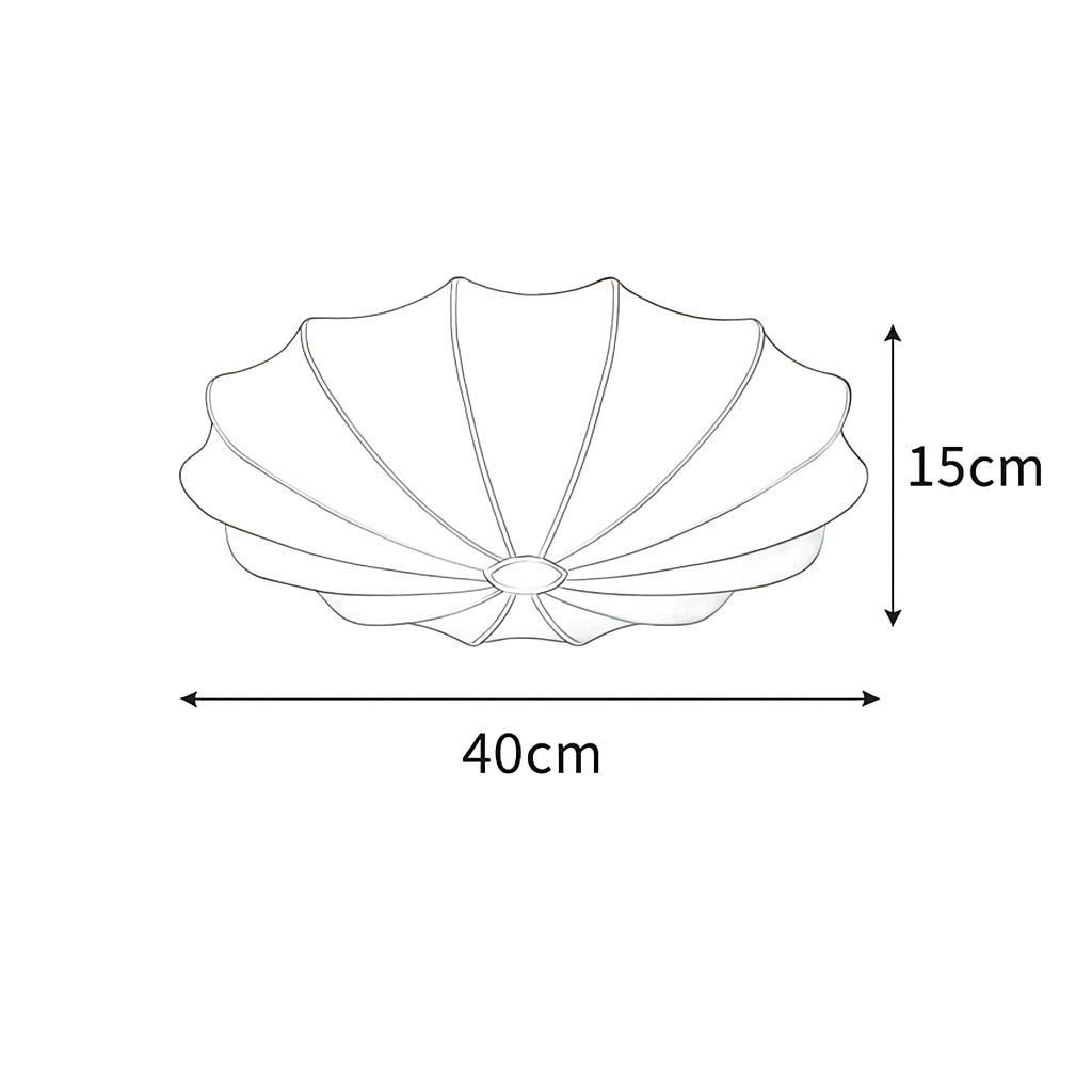 Japanese round art ceiling light in silk, minimalist lounge and bedroom nelson lamp