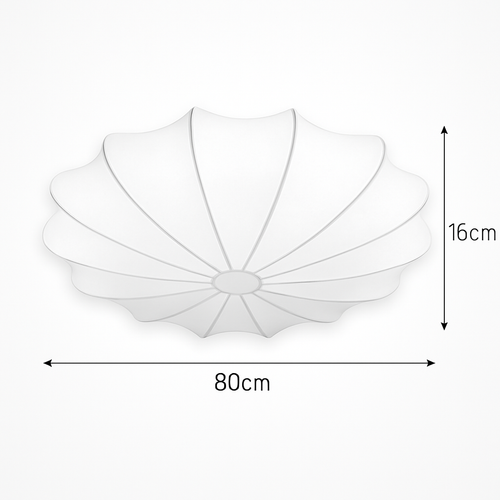 Japanese round art ceiling light in silk, minimalist lounge and bedroom nelson lamp - vue 13 sur 12