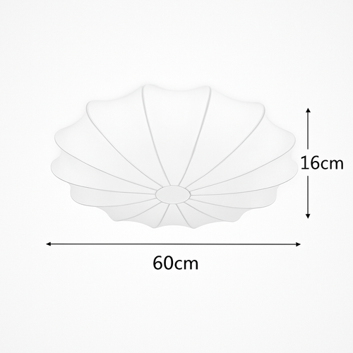 Japanese round art ceiling light in silk, minimalist lounge and bedroom nelson lamp - vue 8 sur 12