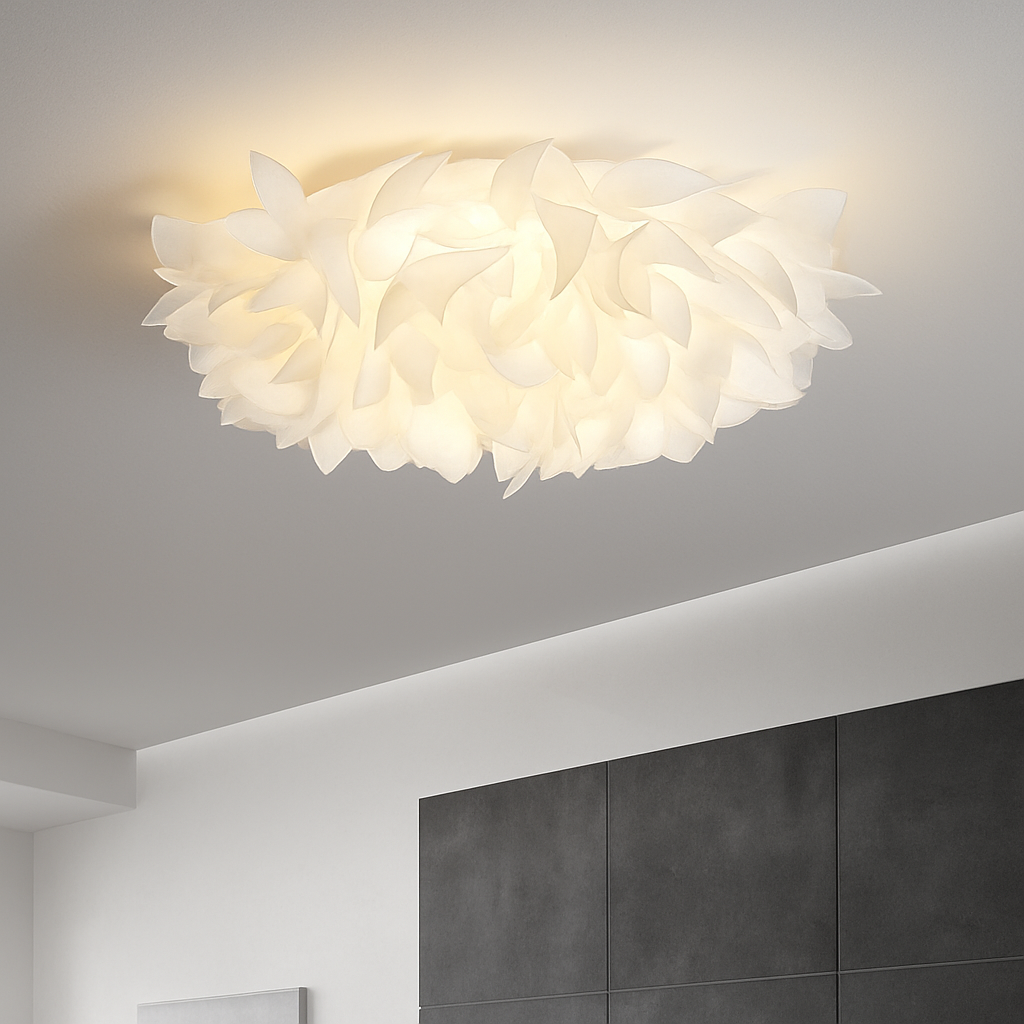 Nordic chic white flower LED ceiling light