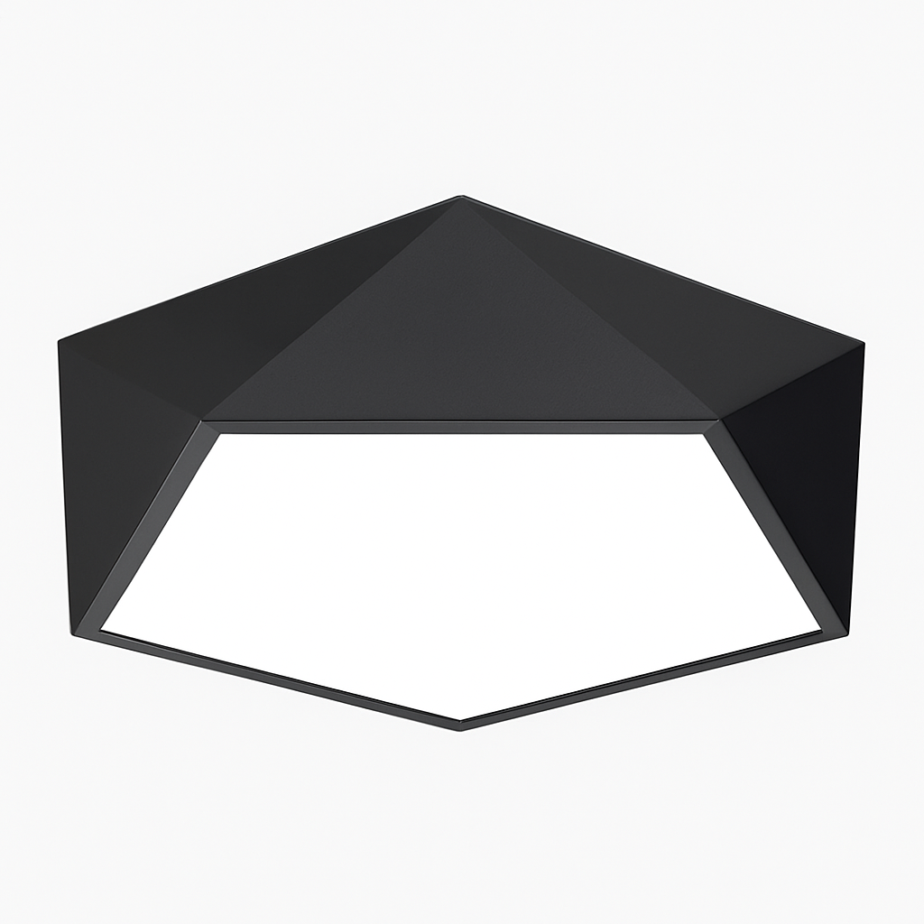 Geometric diamond LED ceiling light