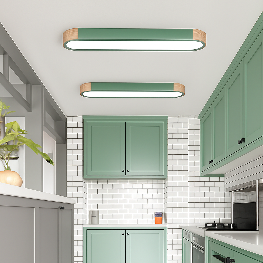 Dimmable LED wooden ceiling light for multiple spaces