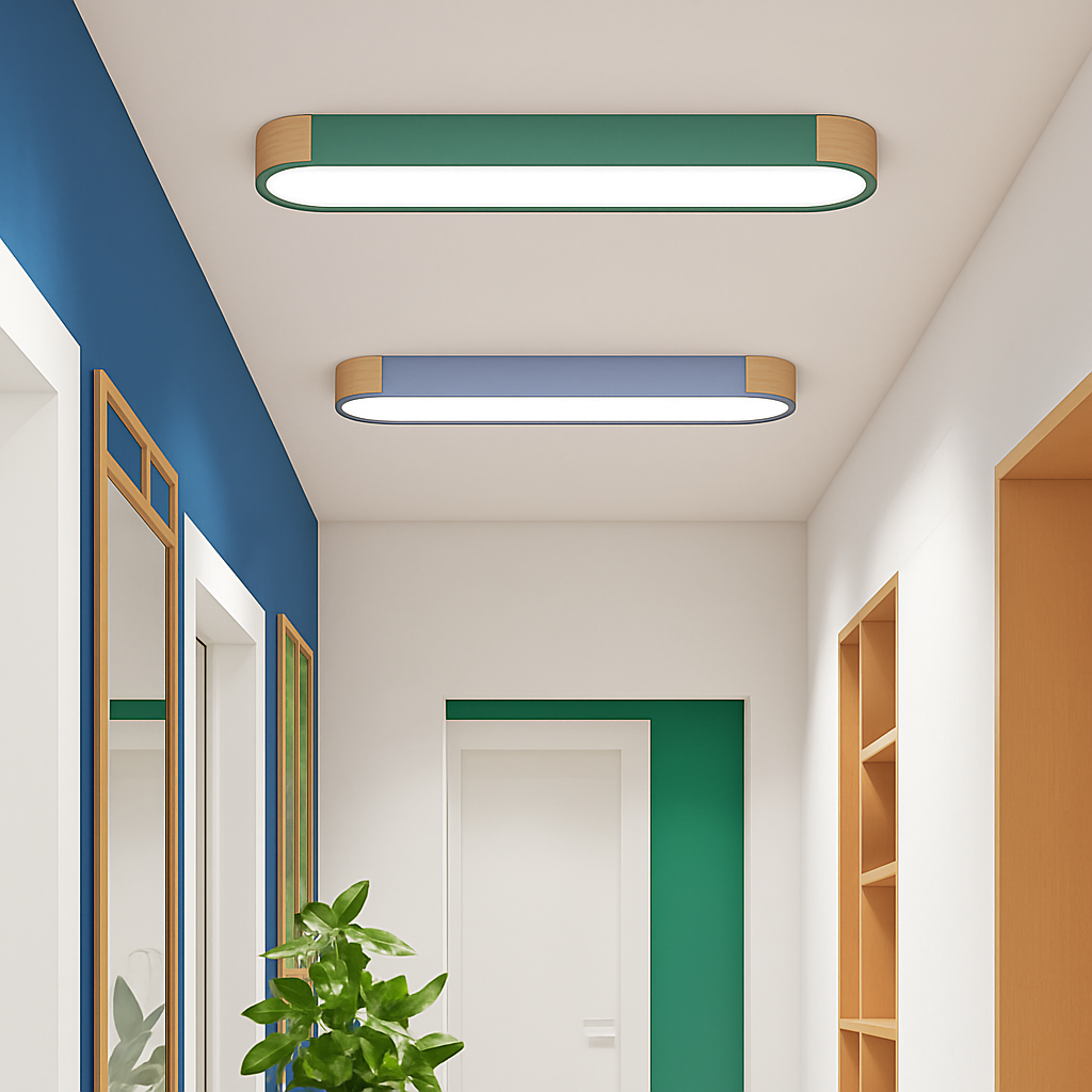Dimmable LED wooden ceiling light for multiple spaces - vue 3 sur 15