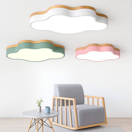 Botimi cloud-shaped wooden LED ceiling light - vue 8 sur 8