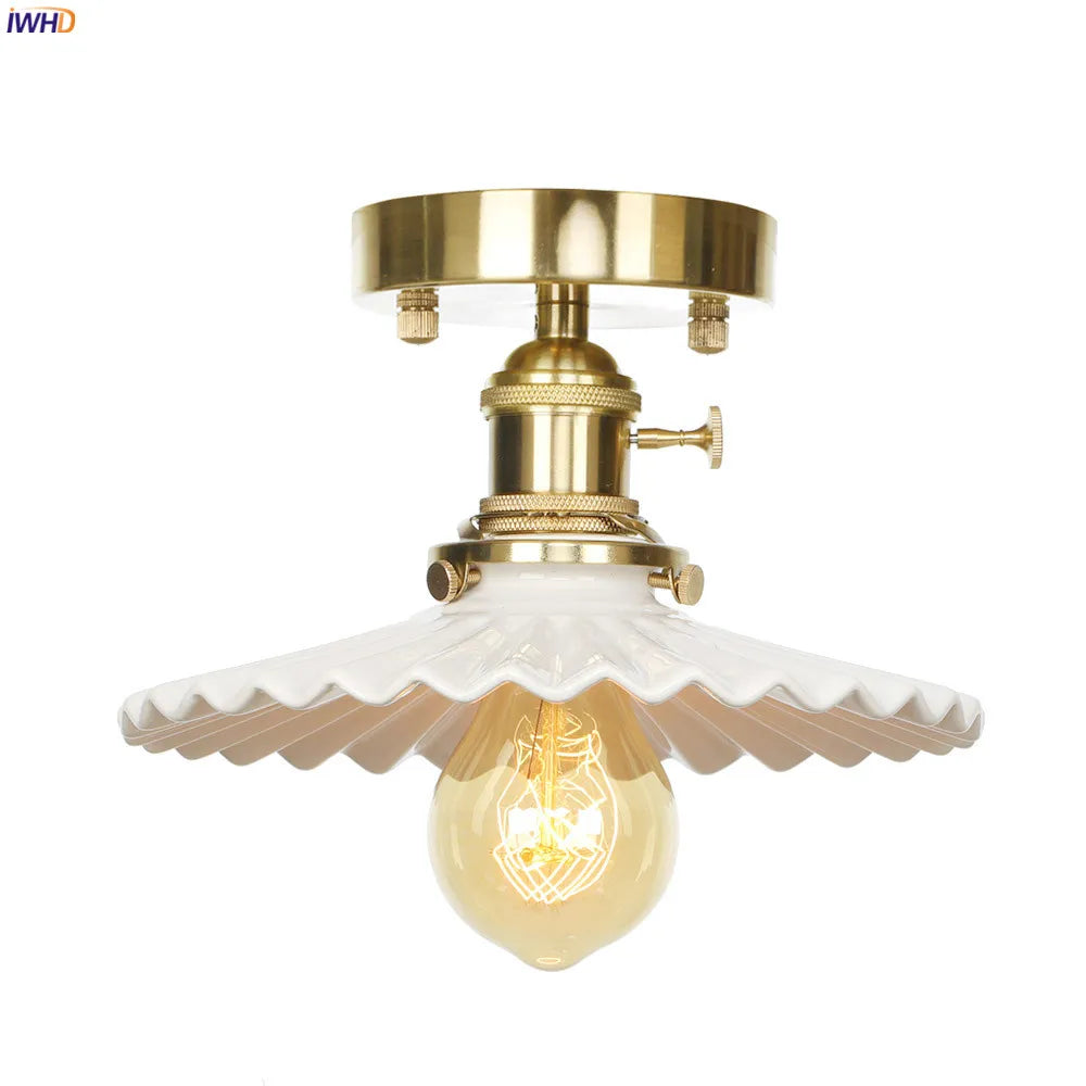 Nordic style ceramic and copper LED ceiling light by IWHD