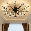 Crystal flower and leaf LED ceiling light