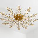 Crystal flower and leaf LED ceiling light