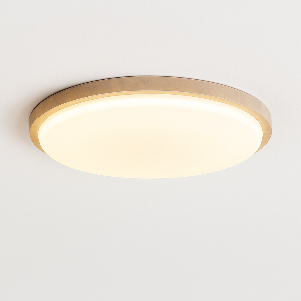 Yellow travertine LED ceiling light