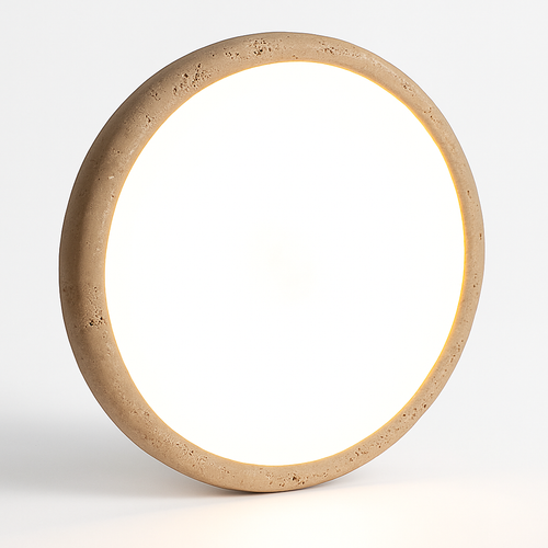 Yellow travertine LED ceiling light - vue 4 sur 6