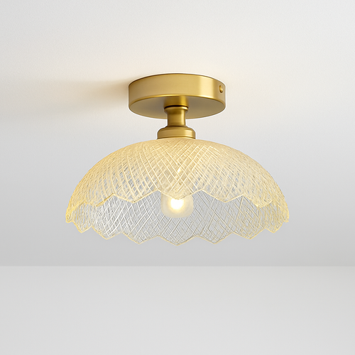 Modern glass LED ceiling light - vue 24 sur 24
