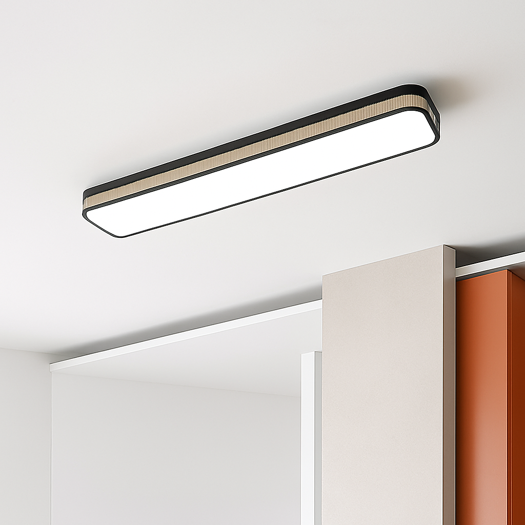 Minimalist rectangular recessed LED ceiling light for long hallway - vue 5 sur 21