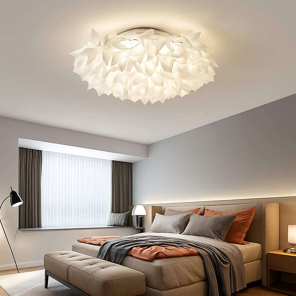 Romantic flower LED ceiling light with remote dimming PVC