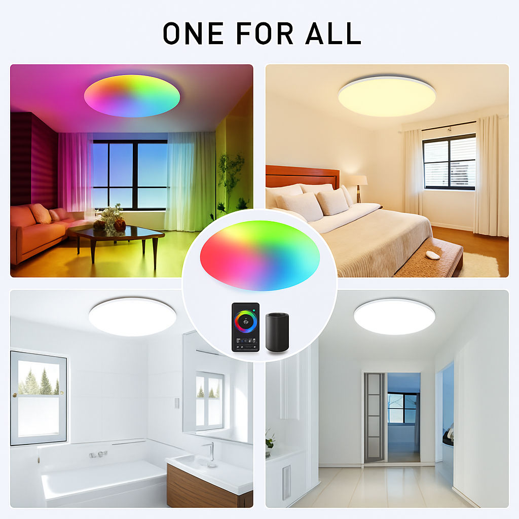 Smart LED ceiling light tuya zigbee with voice and app control - vue 6 sur 8